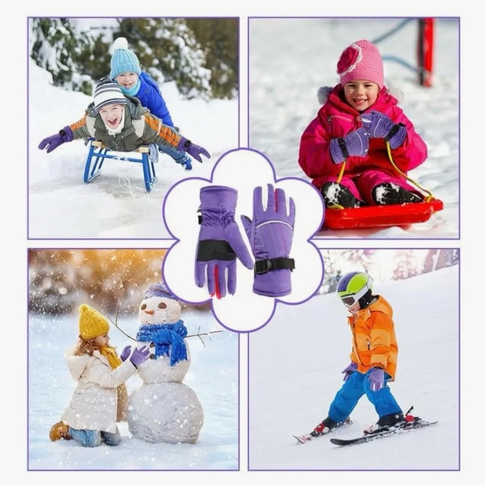 Purple Ski Gloves